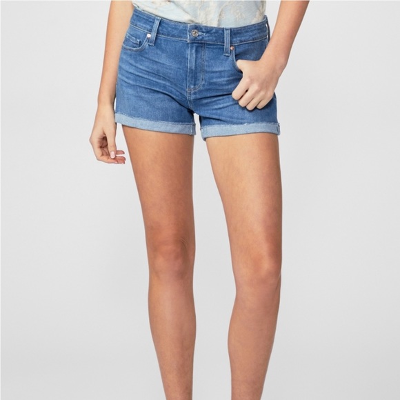 Paige•Size 28•2.5” Jimmy Jimmy Shorts•Cuffed Denim•Medium/Dark Wash•Distressed - Picture 11 of 12